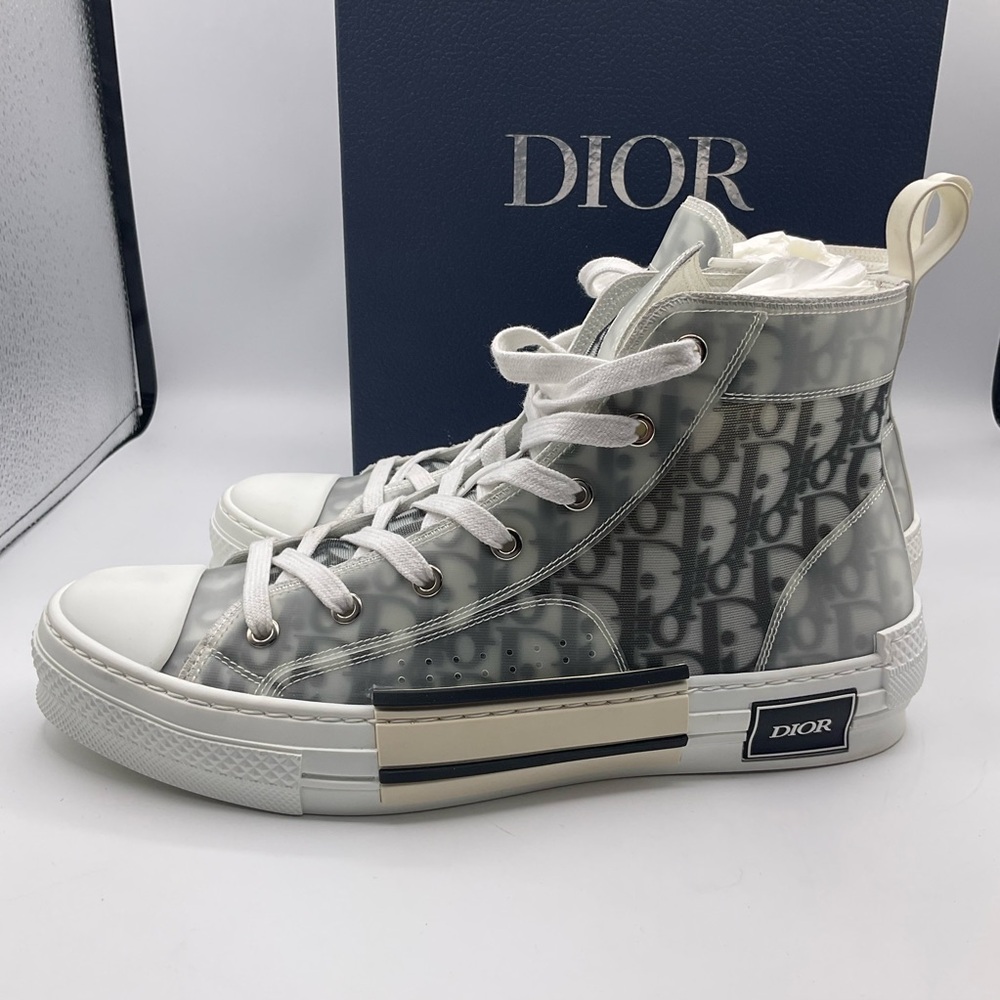 Christian Dior Men's B23 High-Top Sneakers Oblique Coated Canvas Size 43 US 10 - Picture 4 of 16